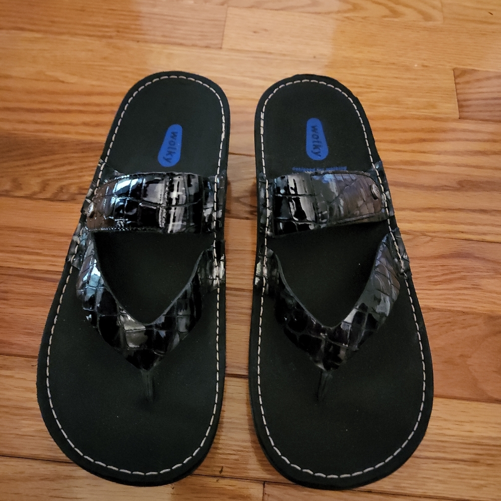 COPY - Wolky Wedge Thong Sandals